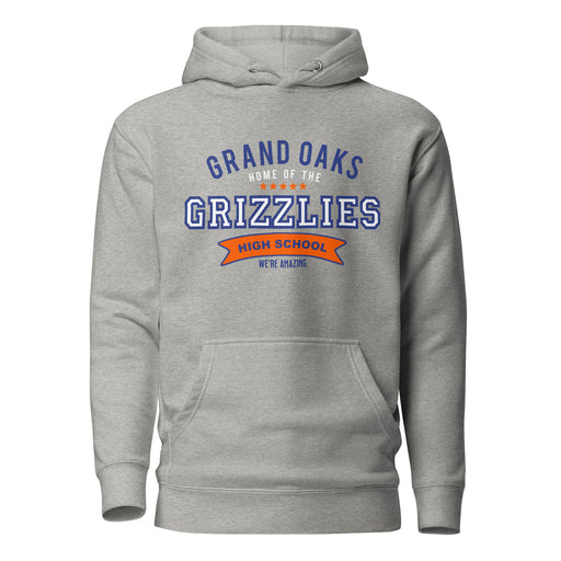 Grand Oaks High School Grizzlies Carbon Grey Premium Hoodie 96