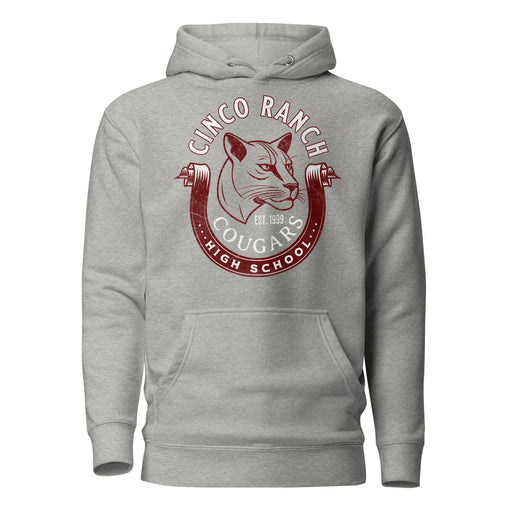 Cinco Ranch High School Cougars Premium Carbon Grey Hoodie 206