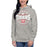 Woman wearing a Katy High School Tigers Carbon Grey Premium Unisex Hoodie 202