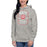 Woman wearing a Katy High School Tigers Carbon Grey Premium Unisex Hoodie 208