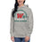 Woman wearing The Woodlands High School Carbon Grey Premium Unisex Hoodie 207