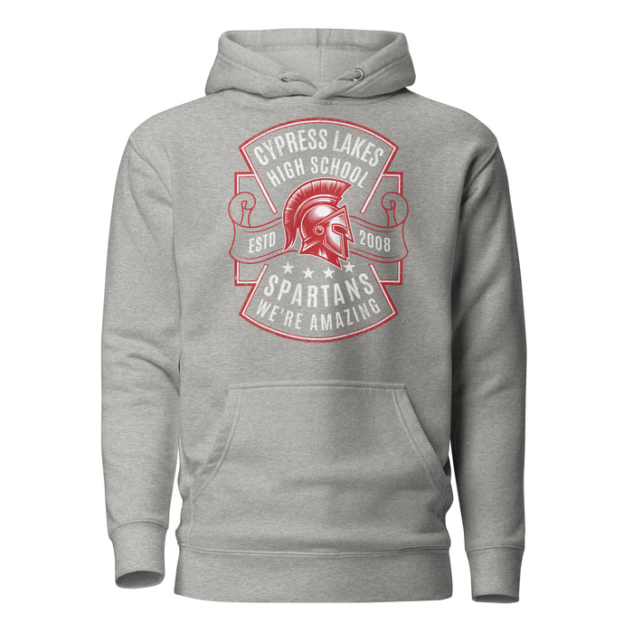 Cypress Lakes High School Spartans Carbon Grey Premium Unisex Hoodies 207