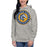 Woman wearing Cypress Ranch High School Mustangs Carbon Grey Premium Unisex Hoodie 218