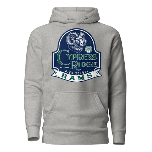 Cypress Ridge High School Rams Carbon Grey Premium Unisex Hoodie 219