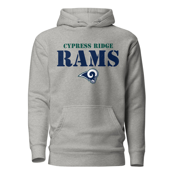 Cypress Ridge High School Rams Carbon Grey Premium Unisex Hoodie 222