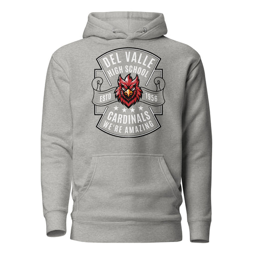 Del Valle High School Cardinals Carbon Grey Premium Unisex Hoodie 207