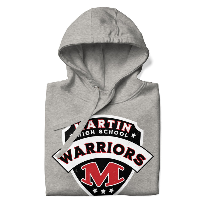 Neatly folded Martin High School Warriors Grey Premium Unisex Hoodie 221