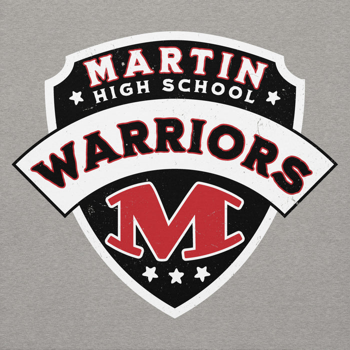 Close-up view of Martin High School Warriors Grey Premium Unisex Hoodie 221