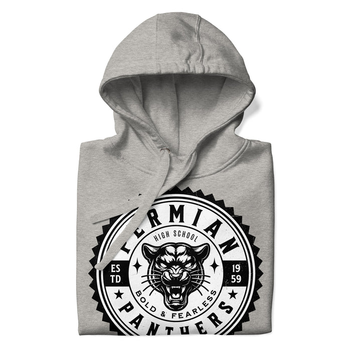 Neatly folded Permian High School Panthers Grey Premium Unisex Hoodie 203