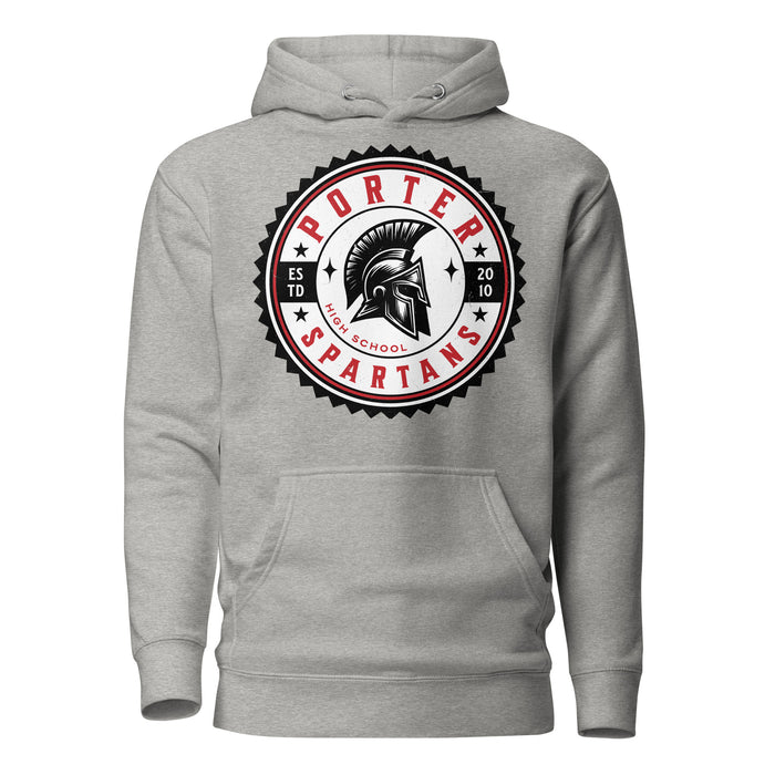 Porter High School Spartans Grey Premium Unisex T-shirt 203