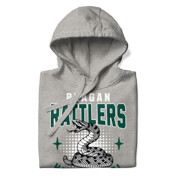 Neatly folded Reagan High School Rattlers Premium Carbon Grey Hoodie 204