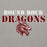 Close-up view of Round Rock High School Dragons Grey Premium Unisex Hoodie 222