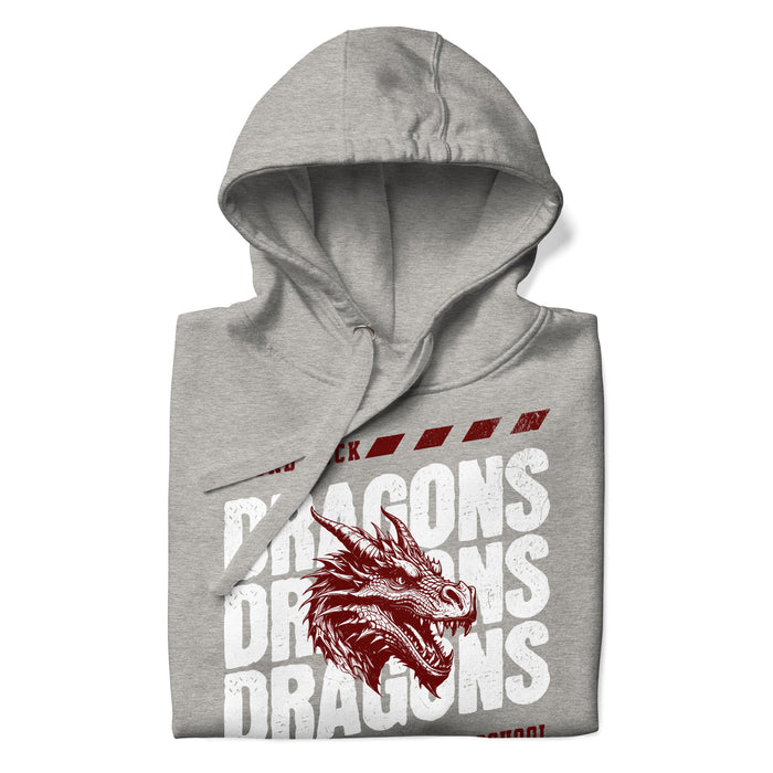 Neatly folded Round Rock High School Dragons Grey Premium Unisex Hoodie 223