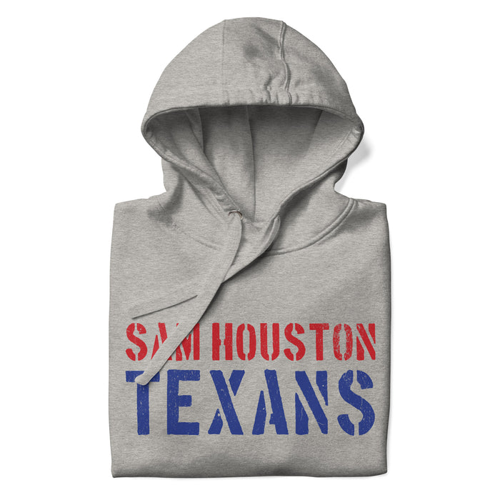 Neatly folded Sam Houston High School Texans Grey Premium Unisex Hoodie 017