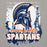 Close-up view of Seven Lakes High School Spartans Grey Premium Unisex Hoodie 202