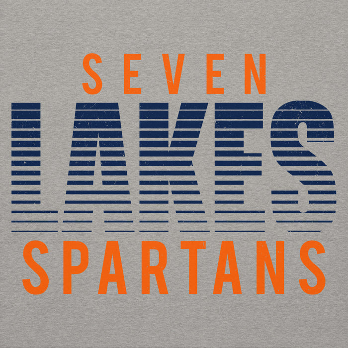 Close-up view of Seven Lakes High School Spartans Grey Premium Unisex Hoodie 024