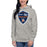 Woman wearing Seven Lakes High School Spartans Grey Premium Unisex Hoodie 225