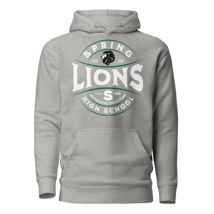 Spring High School Lions Grey Premium Unisex Hoodie 218