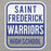 Close-up view of St. Frederick High School Warriors Grey Premium Unisex Hoodie 001