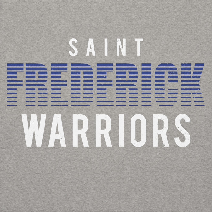 Close-up view of St. Frederick High School Warriors Grey Premium Unisex Hoodie 024