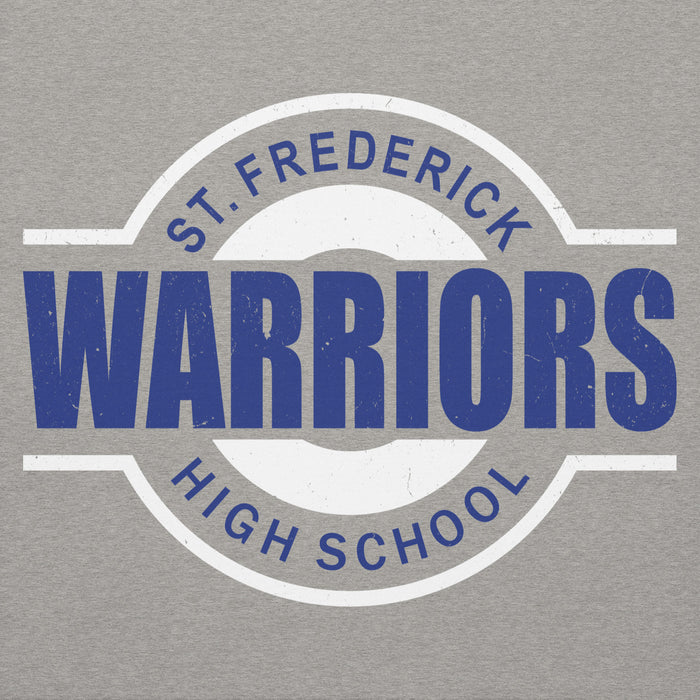 Close-up view of St. Frederick High School Warriors Grey Premium Unisex Hoodie 011