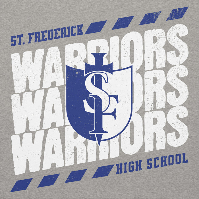 Close-up view of St. Frederick High School Warriors Grey Premium Unisex Hoodie 223