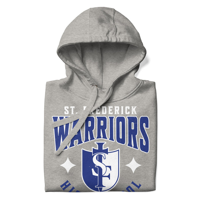 Neatly folded view of St. Frederick High School Warriors Grey Premium Unisex Hoodie 213