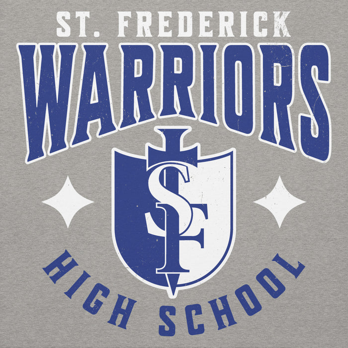 Close-up view of St. Frederick High School Warriors Grey Premium Unisex Hoodie 213