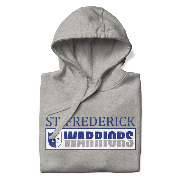 Neatly folded view of St. Frederick High School Warriors Grey Premium Unisex Hoodie 031