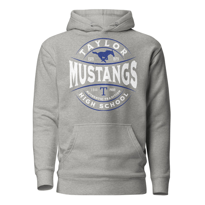 Taylor High School Mustangs Grey Premium Unisex Hoodie 218