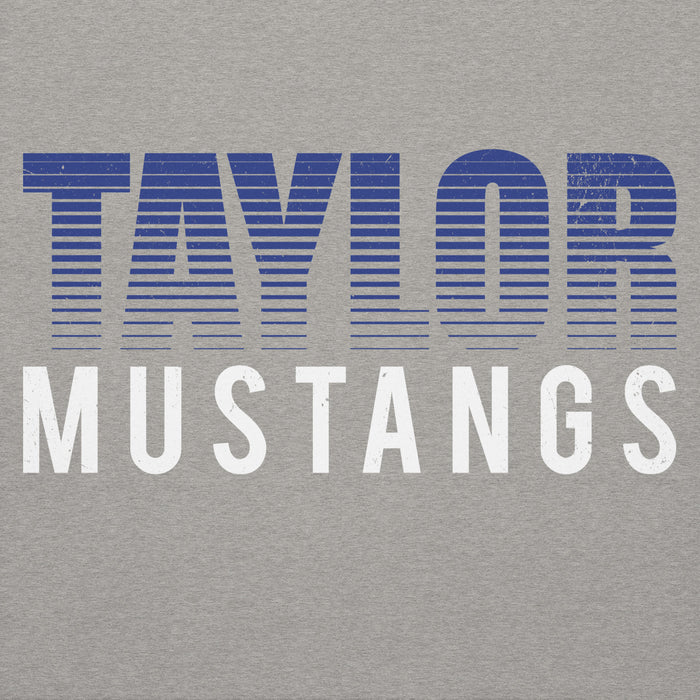 Close-up view of Taylor High School Mustangs Grey Premium Unisex Hoodie 024