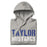 Neatly folded view of Taylor High School Mustangs Grey Premium Unisex Hoodie 017