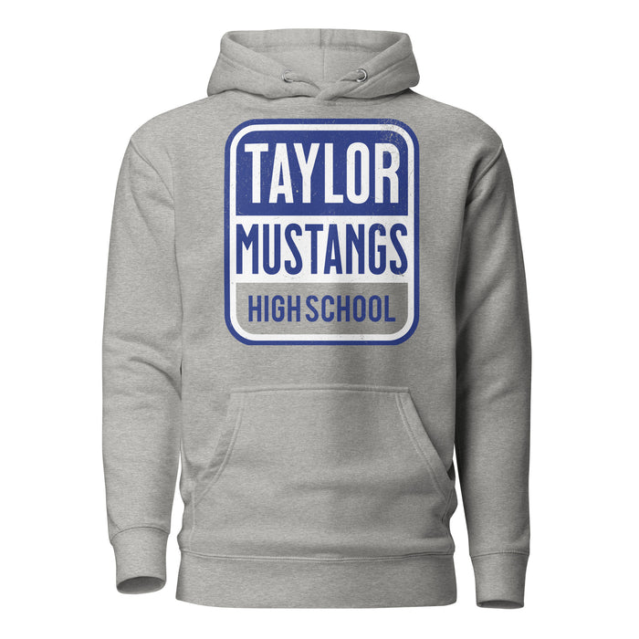 Taylor High School Mustangs Grey Premium Unisex Hoodie 001