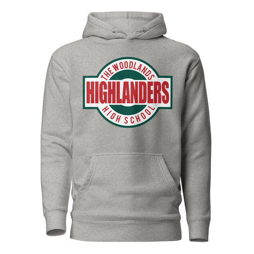 The Woodlands High School Highlanders Carbon Grey Premium Unisex Hoodie 011