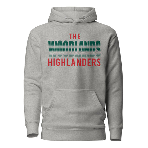 The Woodlands High School Highlanders Carbon Grey Premium Unisex Hoodie 024