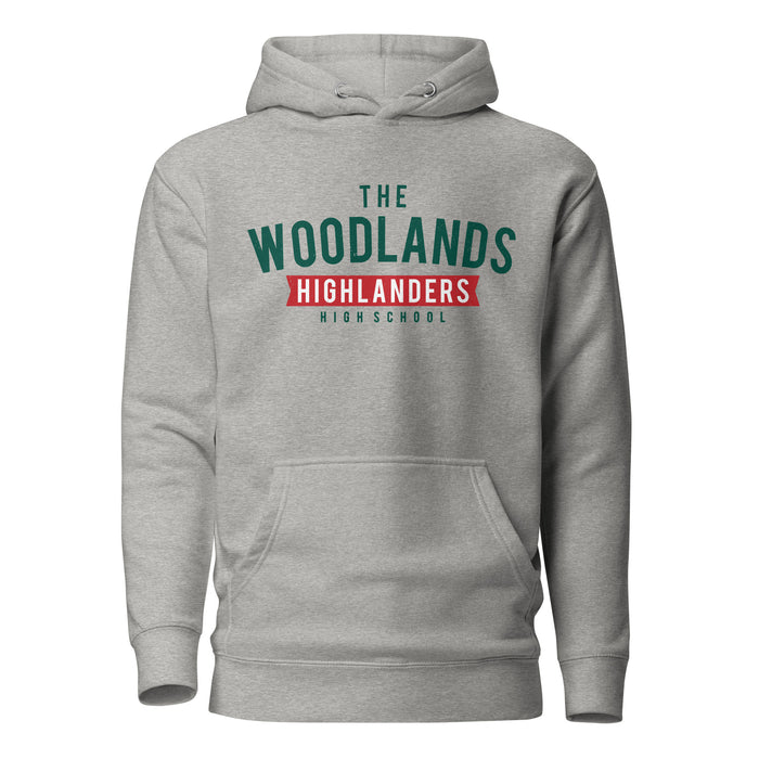 The Woodlands High School Highlanders Carbon Grey Premium Unisex Hoodie 021