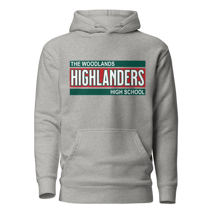 The Woodlands High School Highlanders Carbon Grey Premium Unisex Hoodie 098