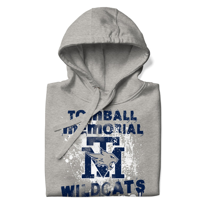 Neatly folded view of Tomball Memorial High School Wildcats Grey Premium Unisex Hoodie 205