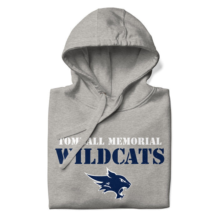 Neatly folded Tomball Memorial High School Wildcats Grey Premium Unisex Hoodie 222