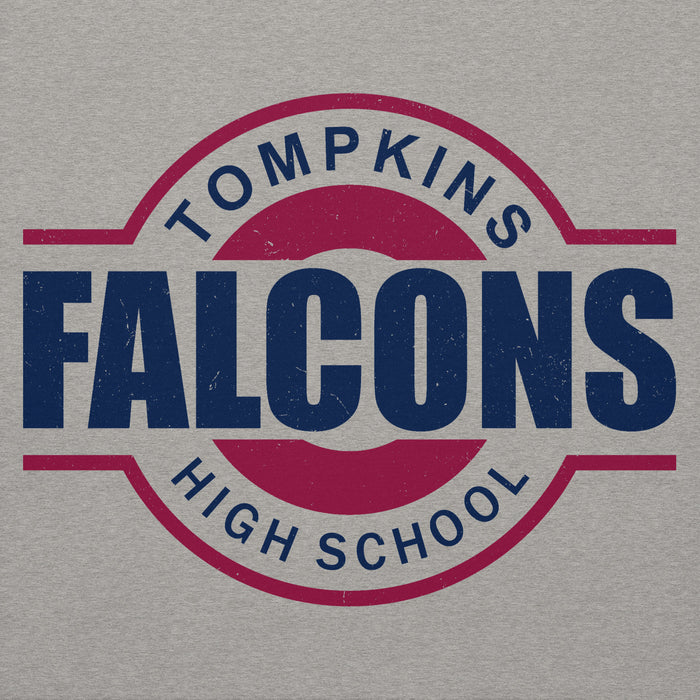 Close-up view of Tompkins High School Falcons Grey Premium Unisex Hoodie 011