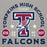 Close-up view of Tompkins High School Falcons Grey Premium Unisex Hoodie 208