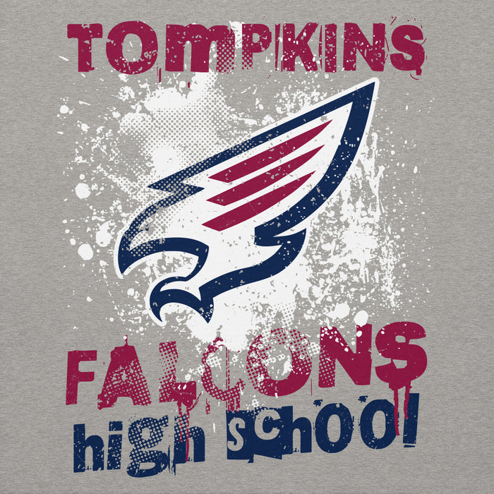 Close-up view of Tompkins High School Falcons Grey Premium Unisex Hoodie 205