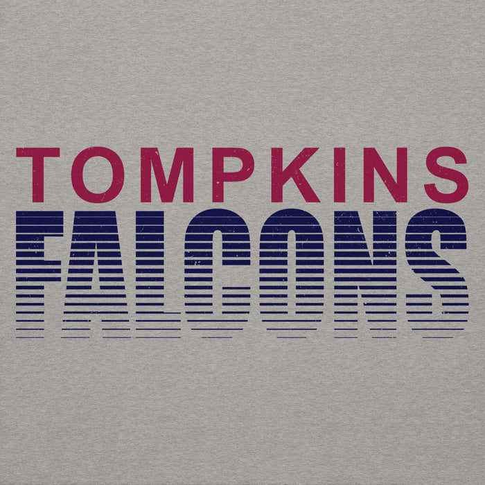 Close-up view of Tompkins High School Falcons Grey Premium Unisex Hoodie 024