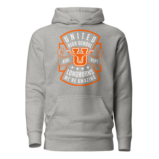 United High School Longhorns Grey Premium Unisex Hoodie 207