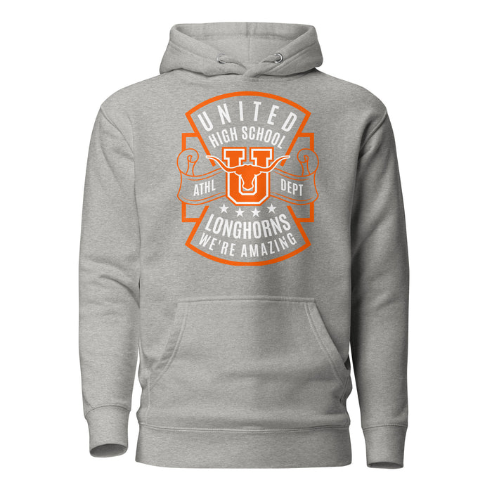 United High School Longhorns Grey Premium Unisex Hoodie 207