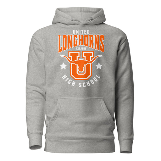 United High School Longhorns Grey Premium Unisex Hoodie 213