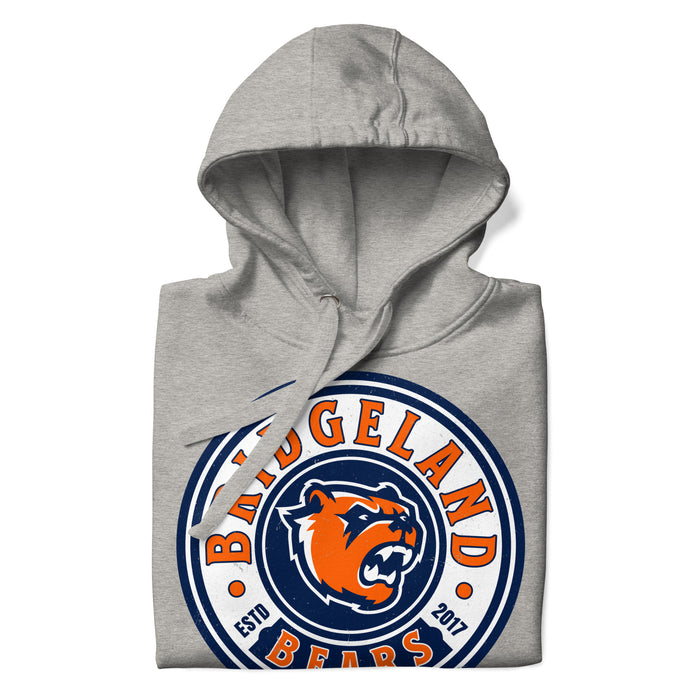 Neatly folded view of Bridgeland High School Bears Premium Grey Hoodie 220