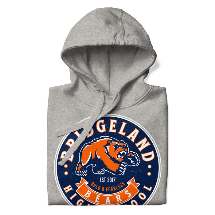 Neatly folded view of Bridgeland High School Bears Premium Grey Hoodie 215