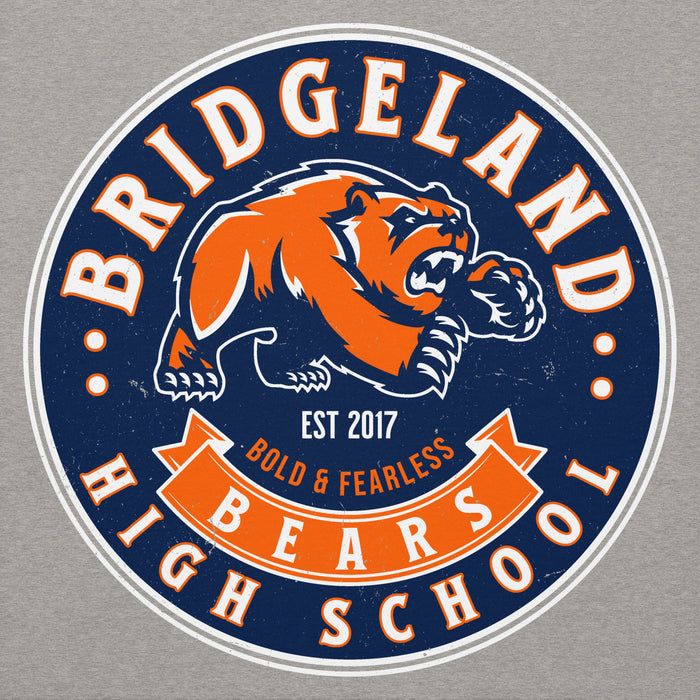 Close-up view of Bridgeland High School Bears Premium Grey Hoodie 215