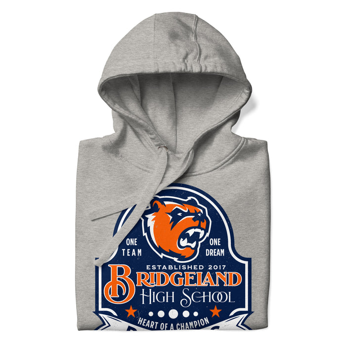 Neatly folded view of Bridgeland High School Bears Premium Grey Hoodie 219